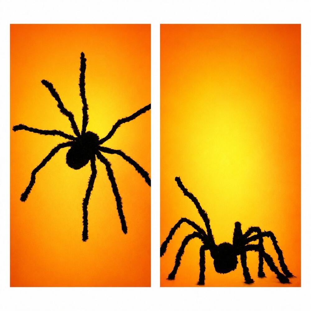 WOWindow Shady Spiders Halloween Backlit Window Posters 2 Pack 34.5x60 Reusable